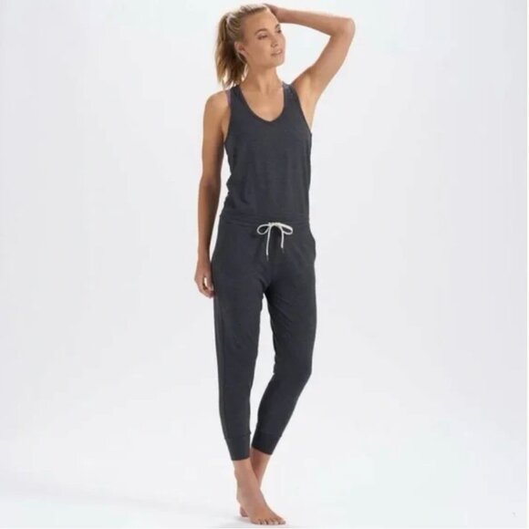 Vuori - Lux Harem Jumpsuit in charcoal heather gray. - Picture 2 of 8